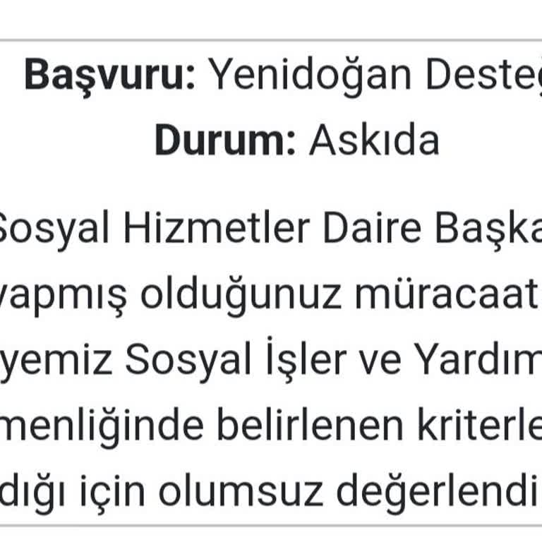 Yenidoğan Destek Başvurusunda Hayal Kırıklığı