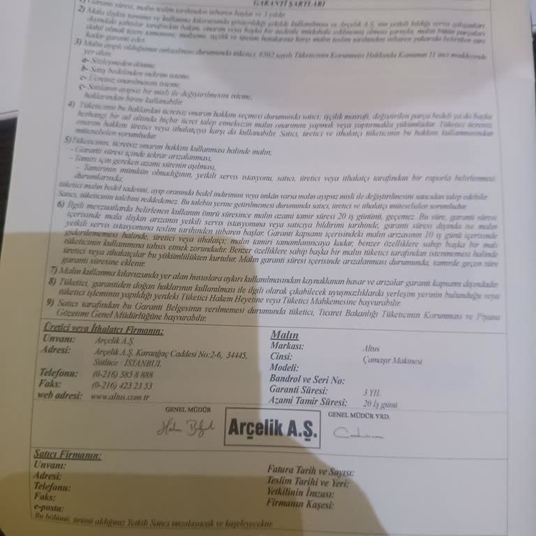 Altus Çamaşır Makinesi Arızası Bitmiyor