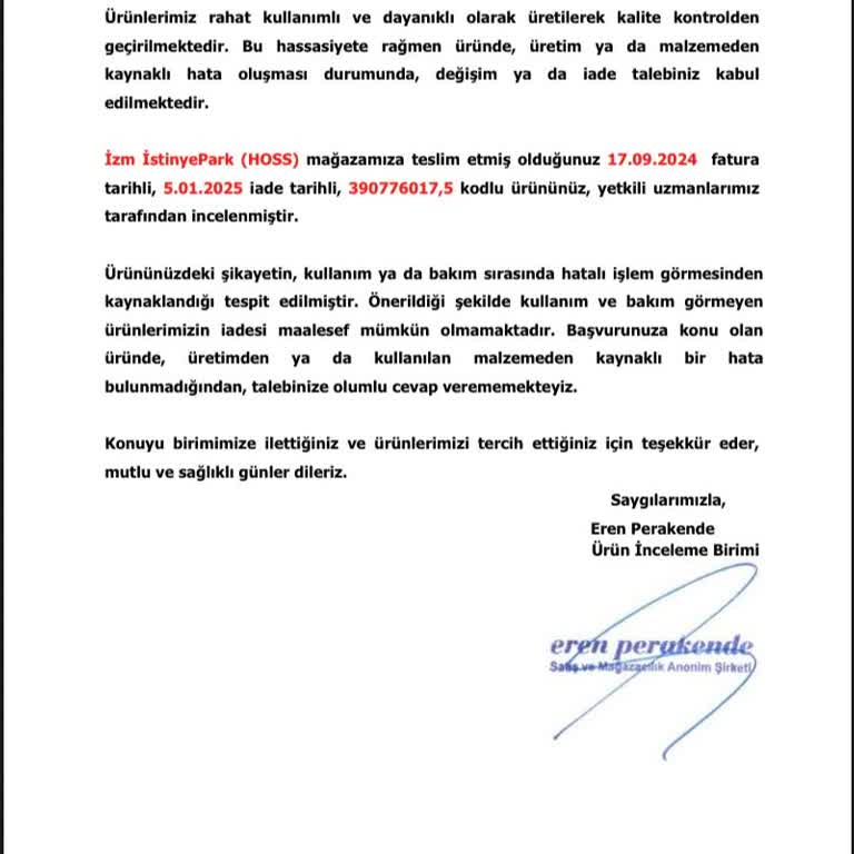 Deforme Ayakkabı Sorunu Ve Reddedilen İade Talebi