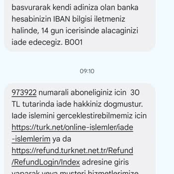 TurkNet'ten Sürekli Gelen İade Mesajları