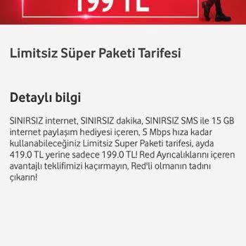 Vodafone Red Limitsiz Tarifeye Geçiş Engeli