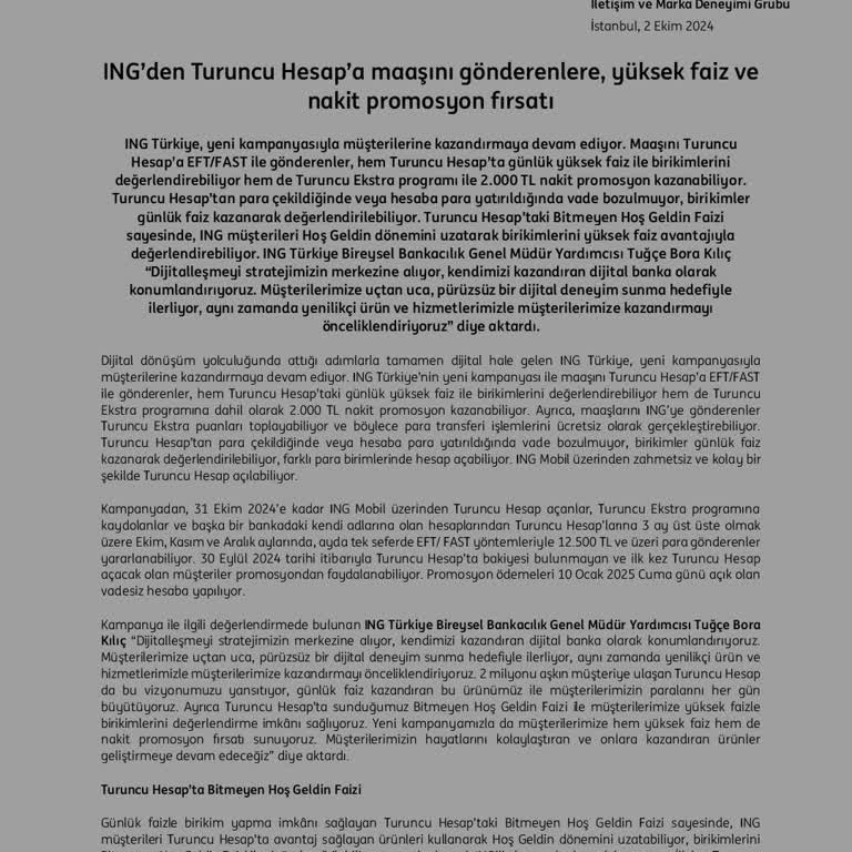 ING Bank Promosyon Ödemesi Gecikmesi