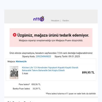 N11'de Tedarik Sorunu