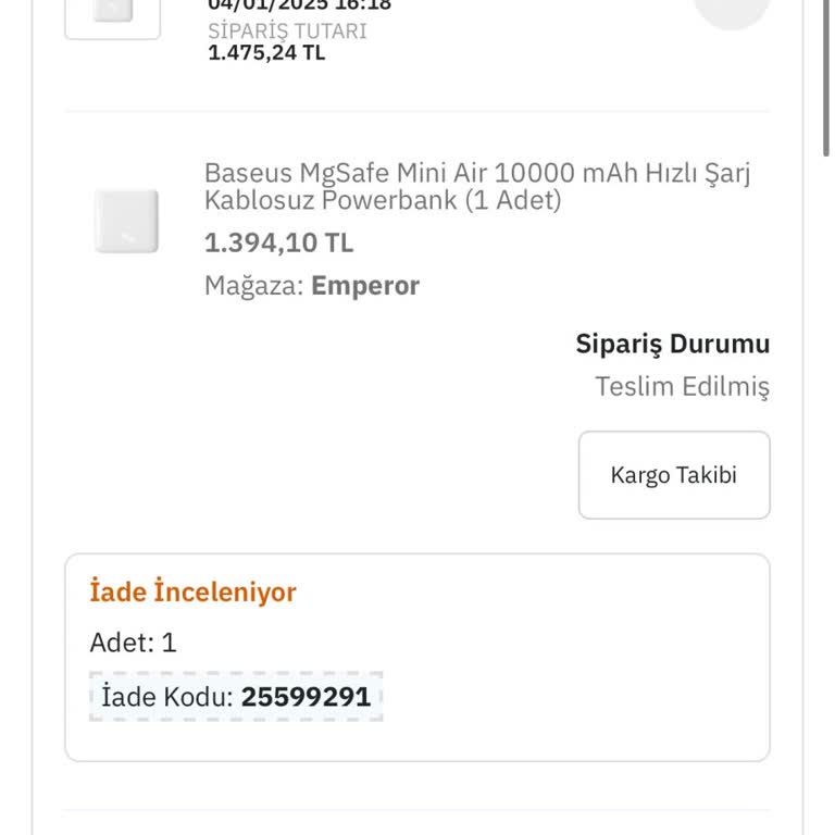 Kullanılmış Ürün Ve İade Sorunu Yaşadım