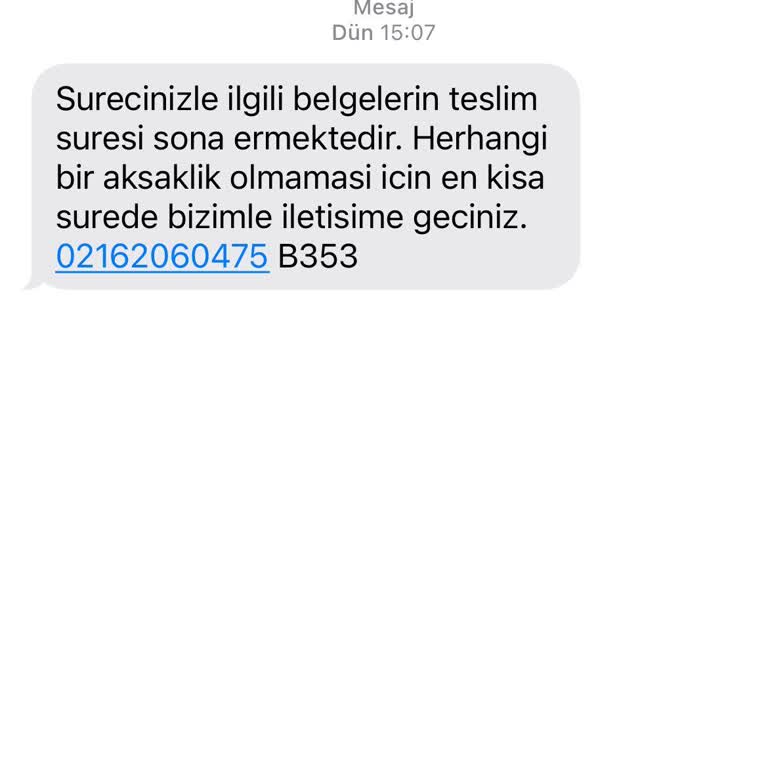 Bilinmeyen Numara Üzerinden Gelen Şüpheli Mesaj