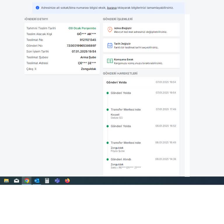 Trendyol Express Kargo Teslimatında Belirsizlik Ve Gecikme