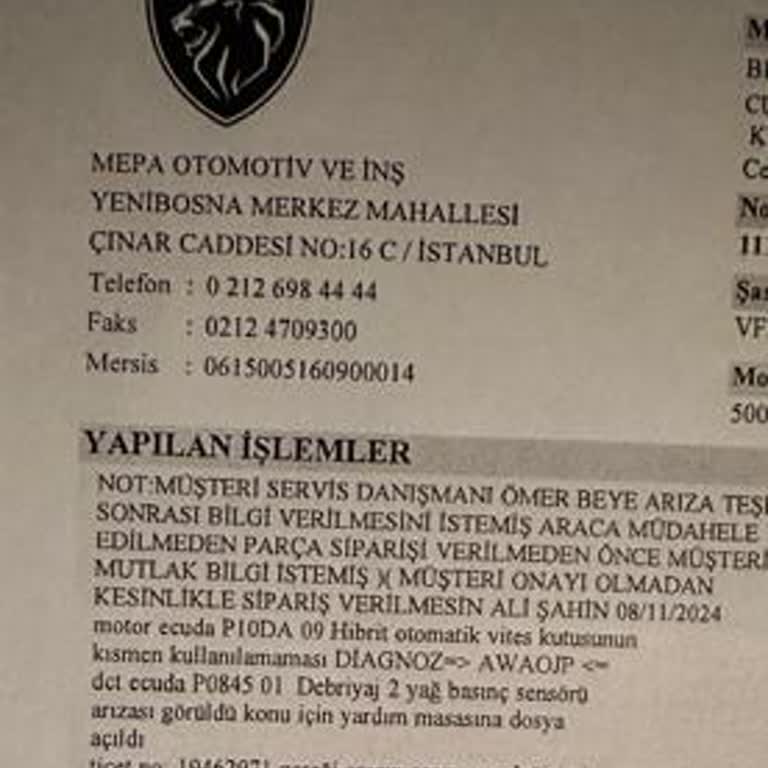 Peugeot 5008 İle Yaşanan Motor Arızası Ve Müşteri Destek Sorunları