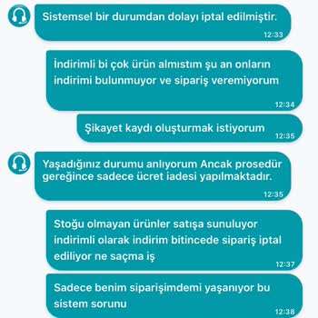 İptal Edilen Sipariş Ve İndirim Mağduriyeti