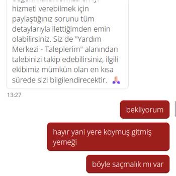 Yemeksepeti Sipariş Teslimatında Yaşanan Sorun