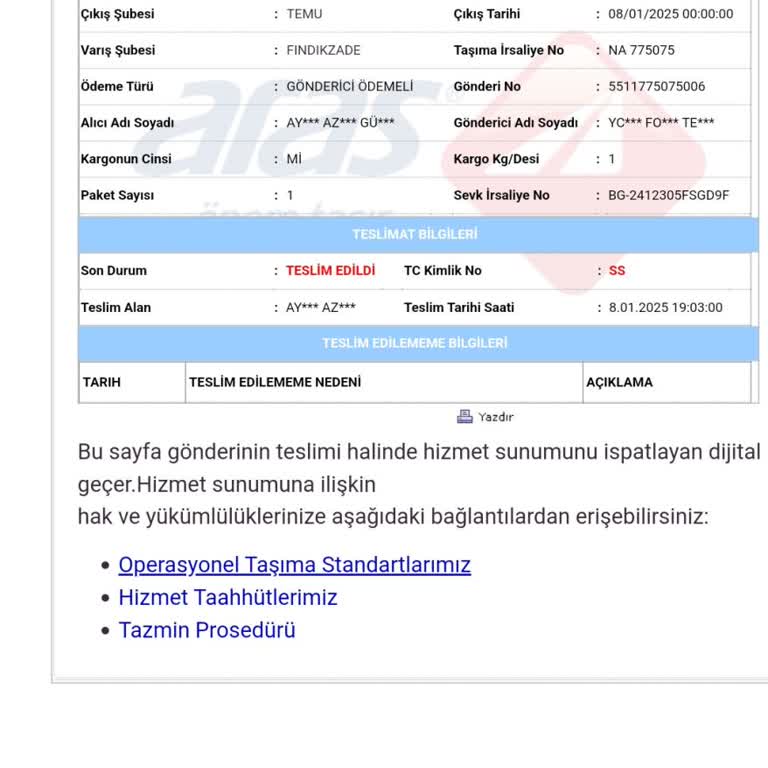 Kayıp Kargo: Teslim Edilmediği Halde Teslim Edildi Görünüyor