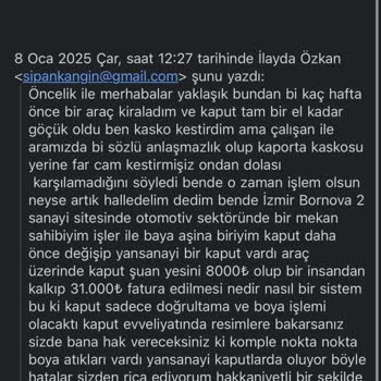 Yan Sanayi Kaput İçin Fahiş Fiyat Talebi