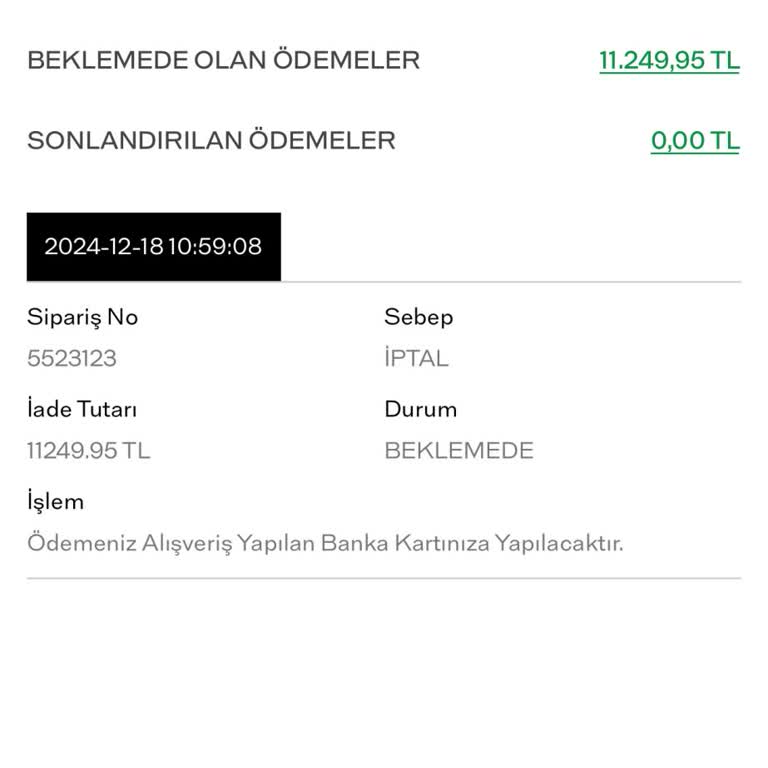 İptal Edilen Sipariş Ve İade Edilmeyen Para: Tacreo'da Yaşadığım Hayal Kırıklığı