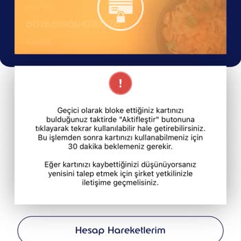 Ticket Restaurant Hak Edilmiş Bakiye Blokesi