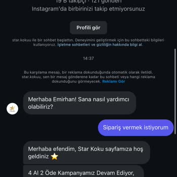 Instagram Üzerinden Sipariş Deneyimi