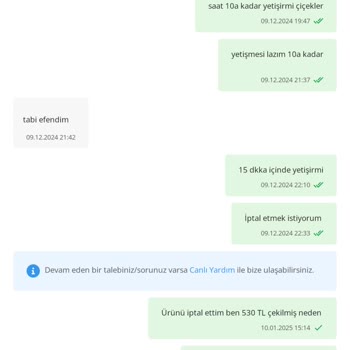 Zamanında Teslim Edilmeyen Sipariş Ve İade Sorunu