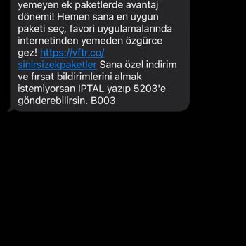 Vodafone'dan İstemediğim SMS'ler Ve Ulaşılmaz Müşteri Hizmetleri