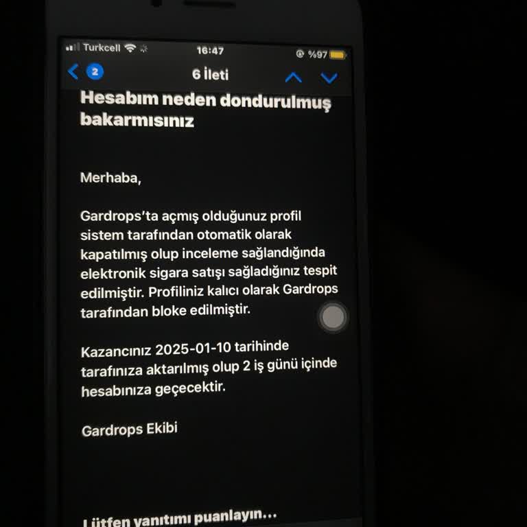 Hesabım Aniden Donduruldu, Yardım Bekliyorum