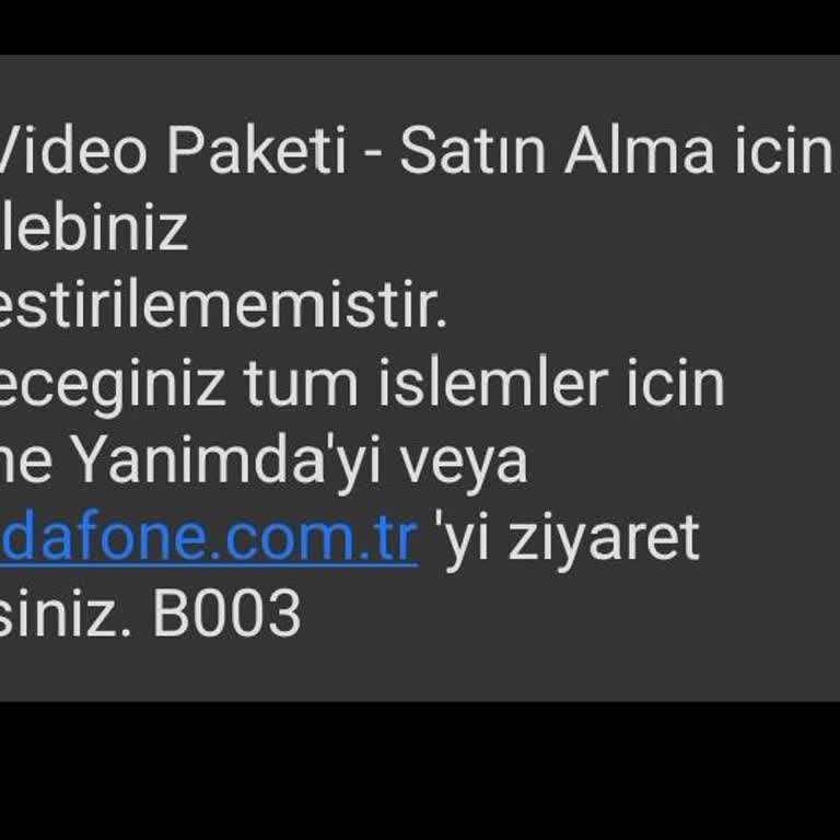 Vodafone Ek Paket Satın Alma Sorunu