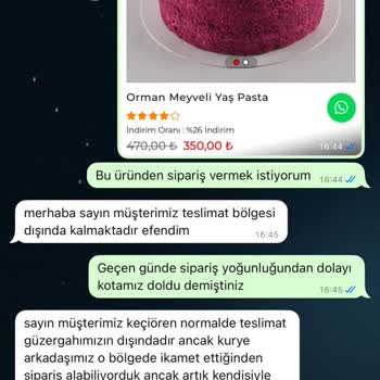 Pasta Siparişinde Teslimat Sorunu