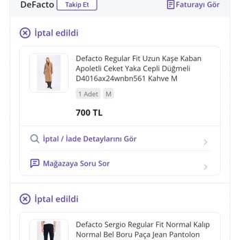 İndirimli Ürün Siparişinin Keyfi İptali