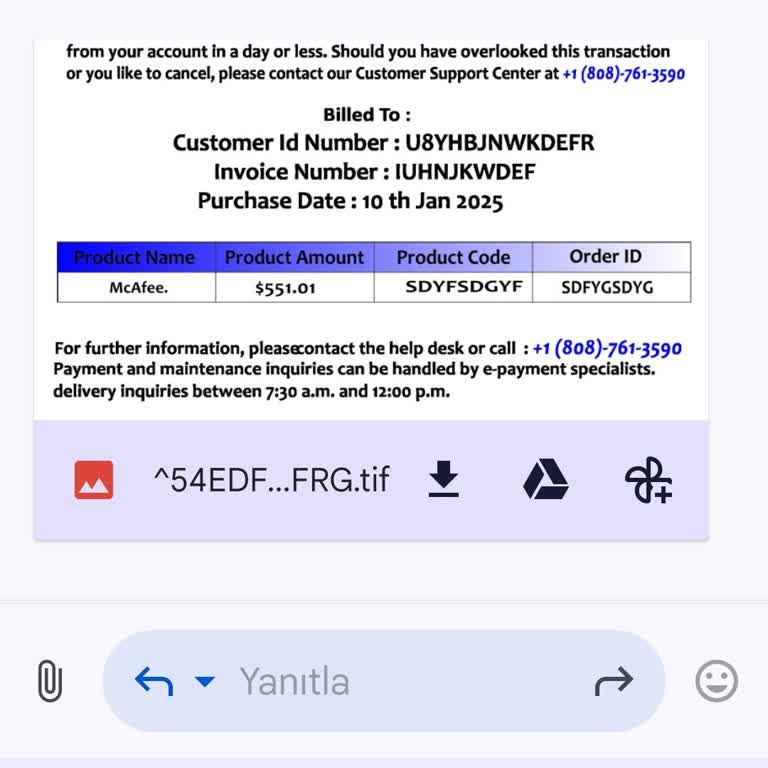İzinsiz McAfee Ödemesi Ve Sahte Mail Sorunu