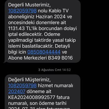 TÜRKSAT Kablo Net Fatura Ve Haciz Sorunu
