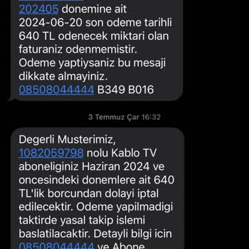 TÜRKSAT Kablo Net Fatura Ve Haciz Sorunu