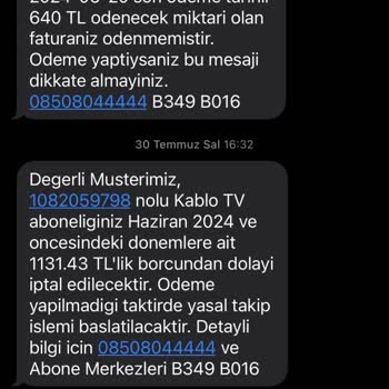 TÜRKSAT Kablo Net Fatura Ve Haciz Sorunu