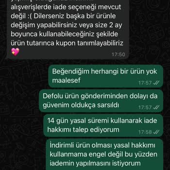 Defolu Ürün Ve İade Sorunu Yaşadım