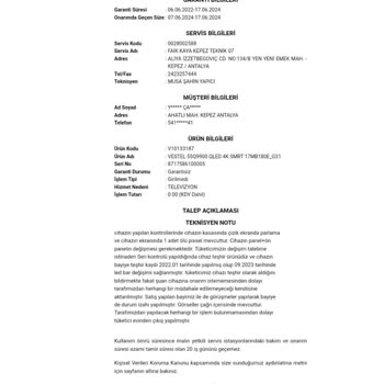 Vestel TV İade Sürecinde Mağduriyet