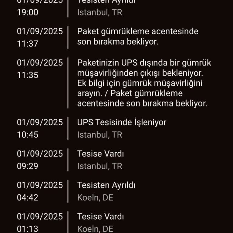 UPS Türkiye'de 5 Günlük Teslimat Gecikmesi Ve Müşteri Hizmeti Sorunu