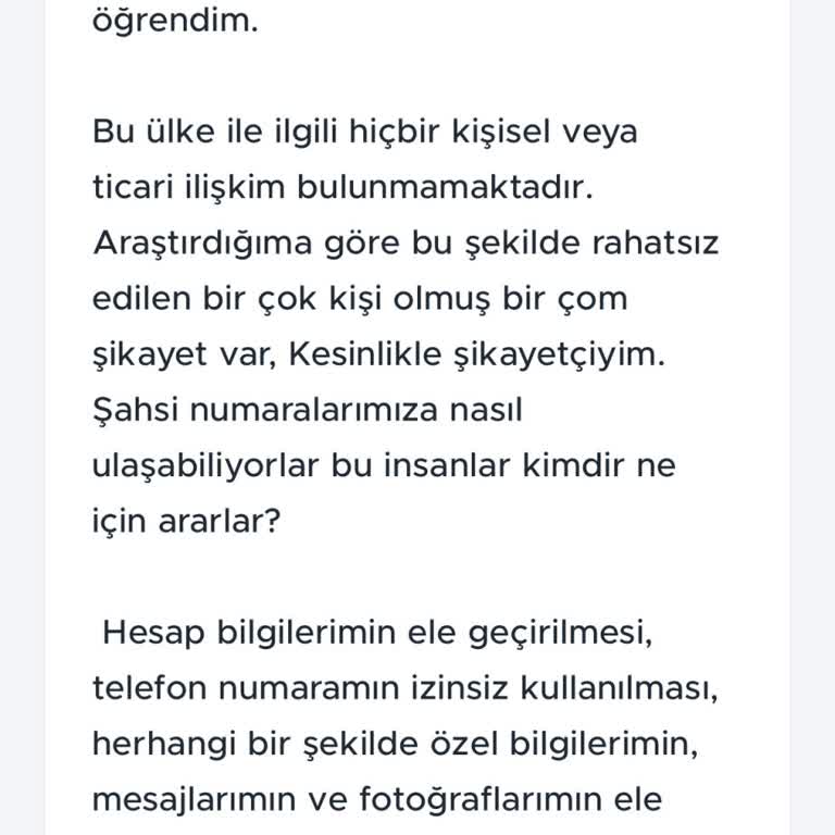 Bilinmeyen Numara İle WhatsApp Üzerinden Rahatsız Edilme