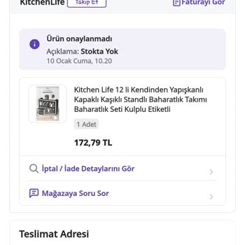 Kampanyalı Ürünün Stokta Olmaması Nedeniyle Sipariş İptali