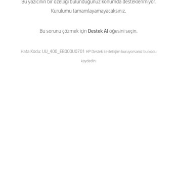 HP Deskjet 2878 Kurulum Sorunu Ve Hata Kodu UU_400_EB000U07