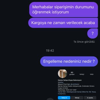 Sehpa Siparişi Sonrası Engellenme Ve Sahte Müşteri Hikayeleri