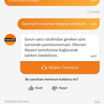 Sipariş İptali Ve Yetersiz Müşteri Hizmeti