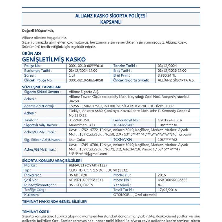 Allianz Sigorta Ve Yetkili Servis Arasında Yaşanan Sorun