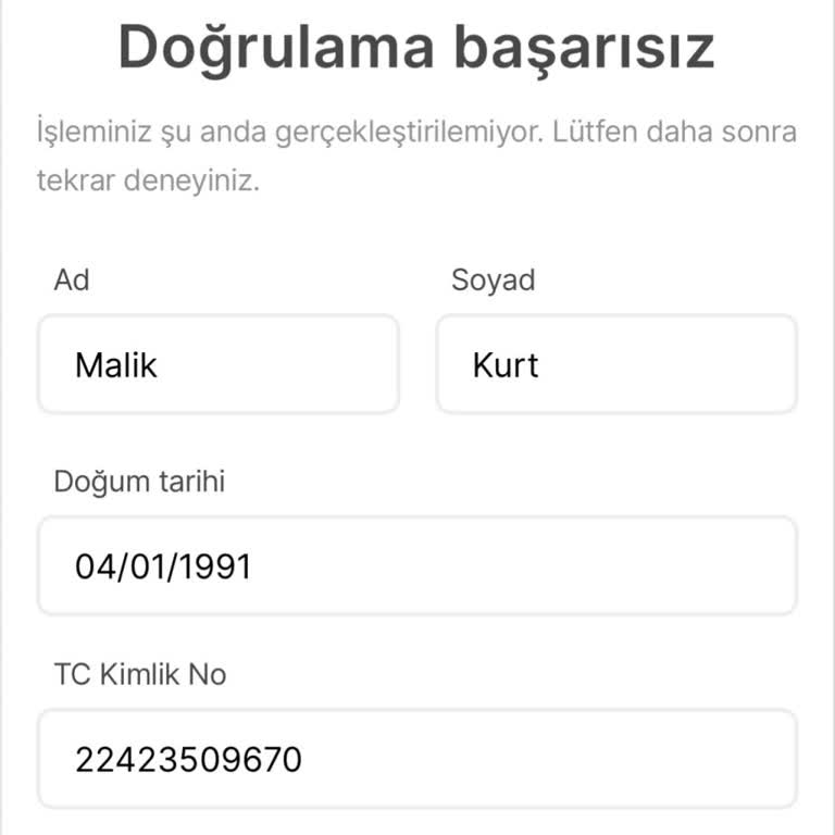 Kimlik Doğrulama Hatası Nedeniyle İade Sorunu
