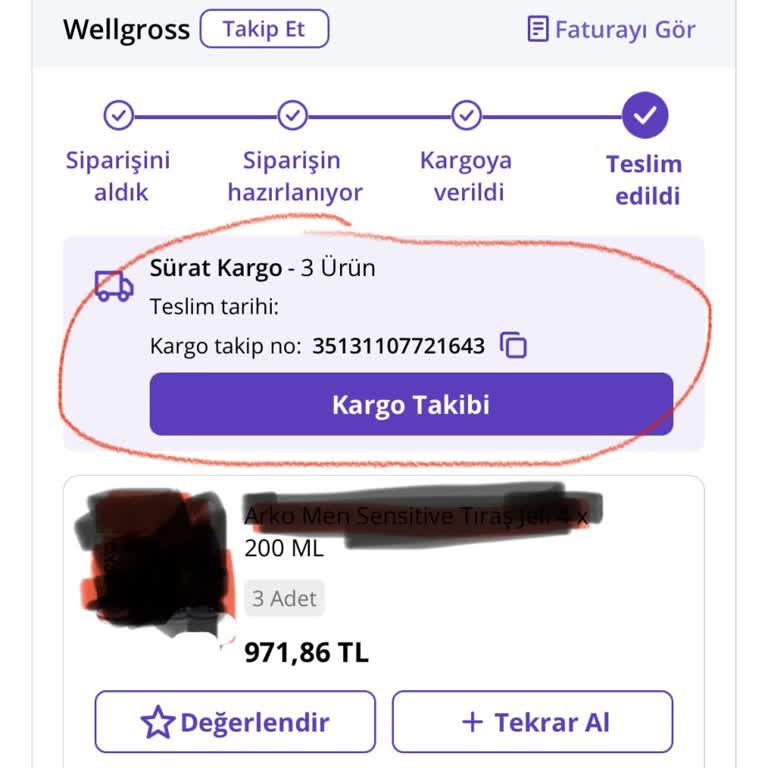 Sipariş Verildi, Ürün Teslim Edilmedi