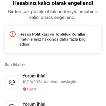 TikTok Hesabım Haksız Yere Kapandı