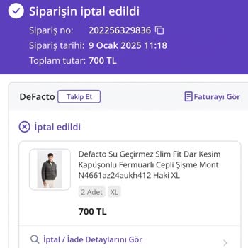 Sipariş İadesi Ve Fiyat Artışı Mağduriyeti