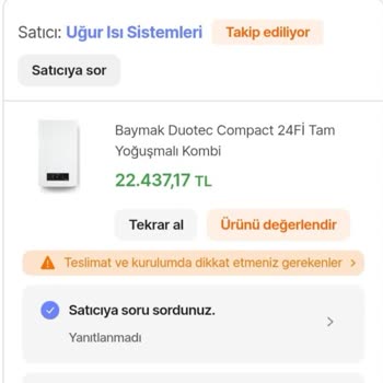 Eksik Parça Nedeniyle Kurulum Yapılamıyor!