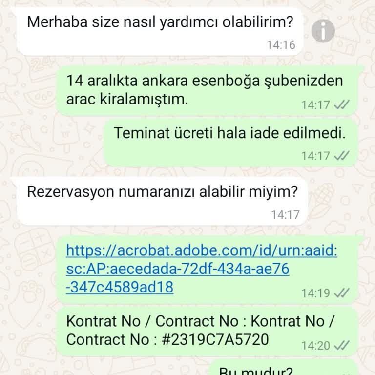 Esenboğa Şubesinde İade Edilmeyen Depozito Sorunu