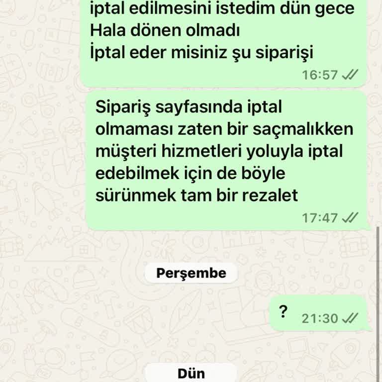 Vivense'den İptal Edilmeyen Sipariş Ve Müşteri İlgisizliği
