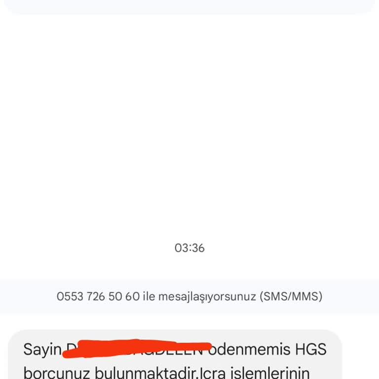 Yanıltıcı HGS Borcu Mesajı Hakkında Şikayet