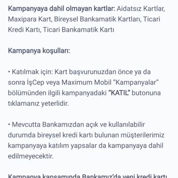 Kredi Kartı Kampanyasında Puan Sorunu