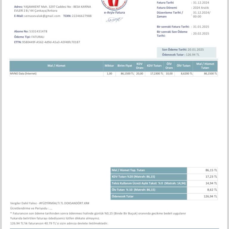Yanlış Faturalandırma Ve Hattın Taşınması Sonrası Sorun