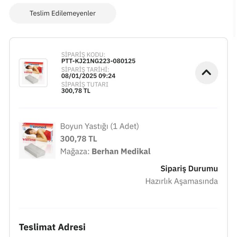 Epttavm'den Alınan Ürünün Kargoya Verilmemesi