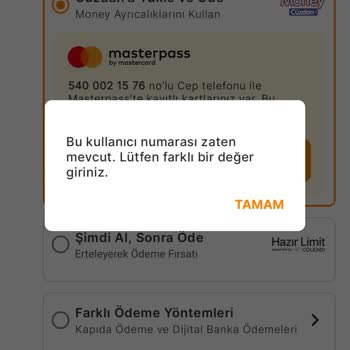 Masterpass Kart Ekleme Sorunu Ve Çözüm Talebi