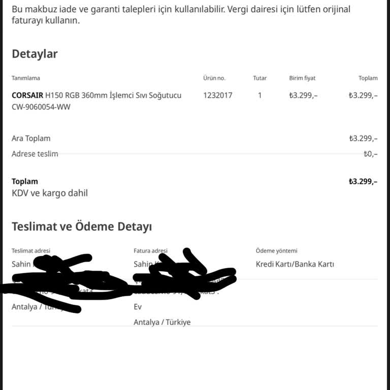 Corsair Sıvı Soğutma İade Sorunu Ve Fiyat Farkı